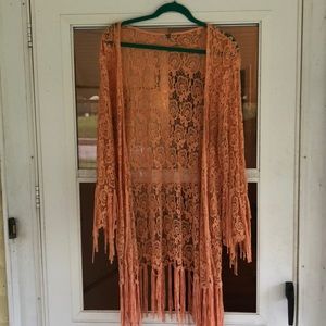 Gimmicks crochet fringe cardigan